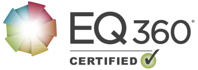Logo EQ 360 certifié, représentant un cercle multicolore et le texte Certifié